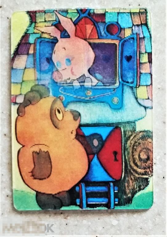 К82 Карманный календарик стерео ВИННИ-ПУХ И ПЯТАЧОК 1985 год