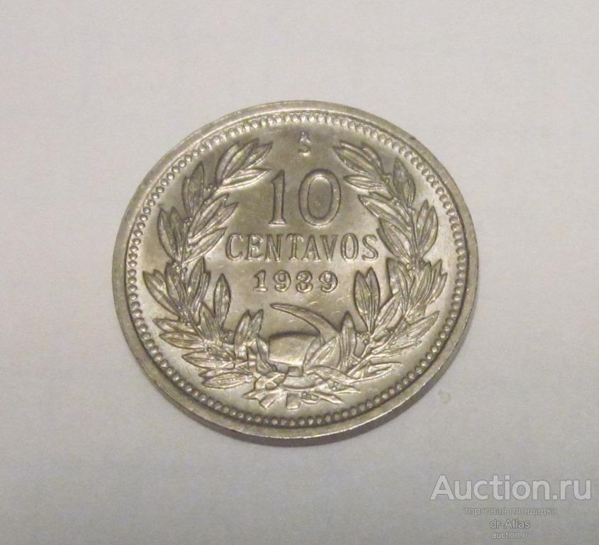 Чили 10 сентаво 1939 UNC 8074