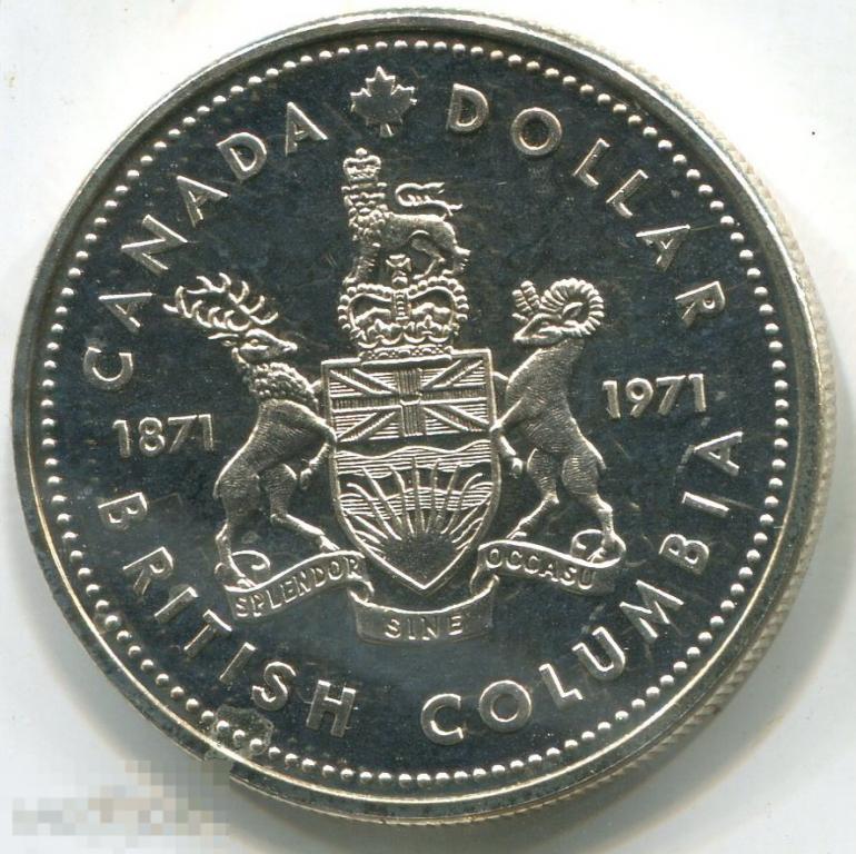 (s440858) КАНАДА - ДОЛЛАР 1971 / KM80 британская колумбия серебро