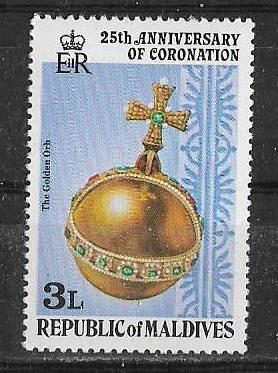 Мальдивы 1978 г.  Держава - символ госуд. власти монарха. **