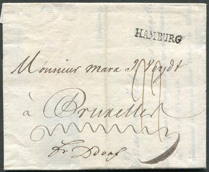 Германия 1800 Вольный ганзейский город Гамбург Имперский почтамт СРИГН домарочное письмо ⇒ Брюссель