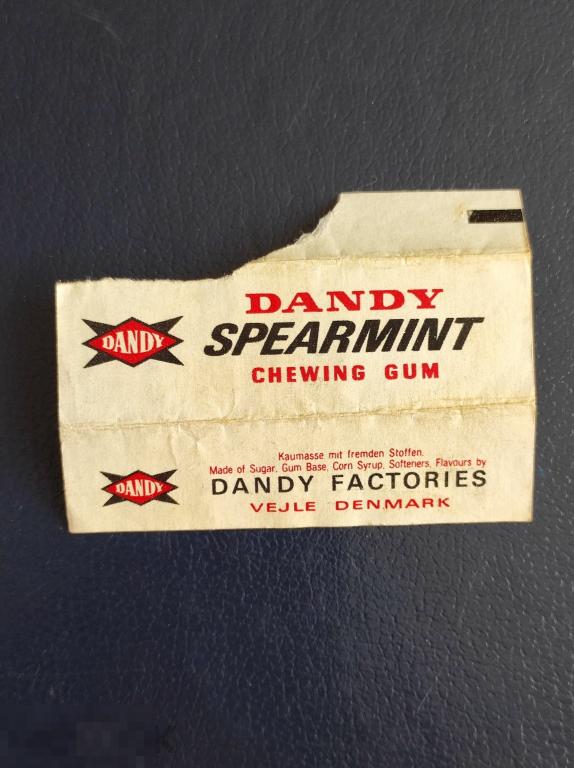 Обёртка от пластинок  DANDY  Дания  SPEARMINT  жвачка жевательная резинка обертка этикетка фантик