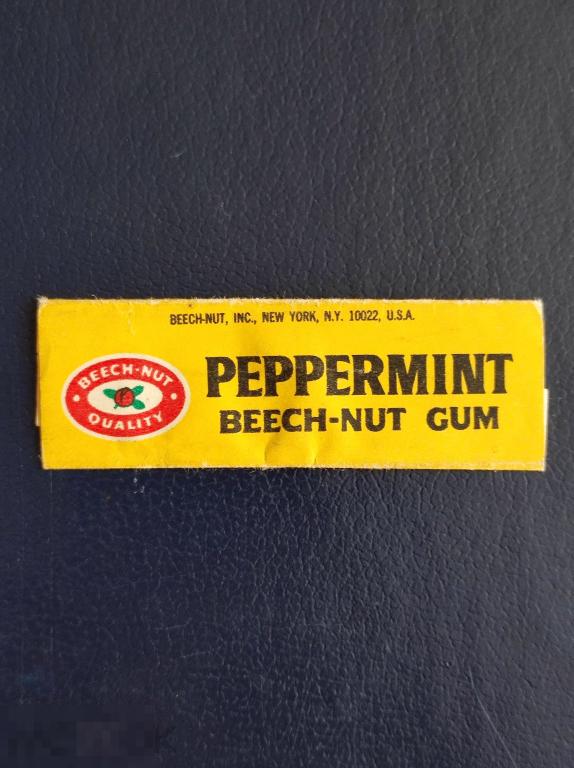 Обёртка от пластинок BEECH  NUT  Америка usa  PEPPERMINT  жвачка этикетка жевательная резинка фантик