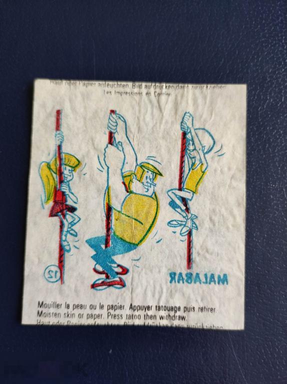 Вкладыш переводилка  MALABAR  Jeux olympigues 1972 тату жвачка  жевательная резинка фантик РЕДКИЙ