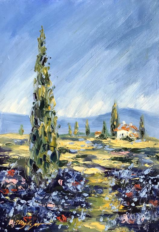 Прованс, масло/картон, 40 х 30 см, художник А. Шуберт