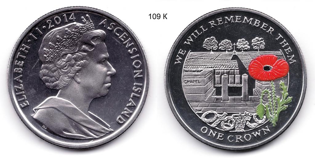 Остров Святой Елены. 1 крона. 2014 год.