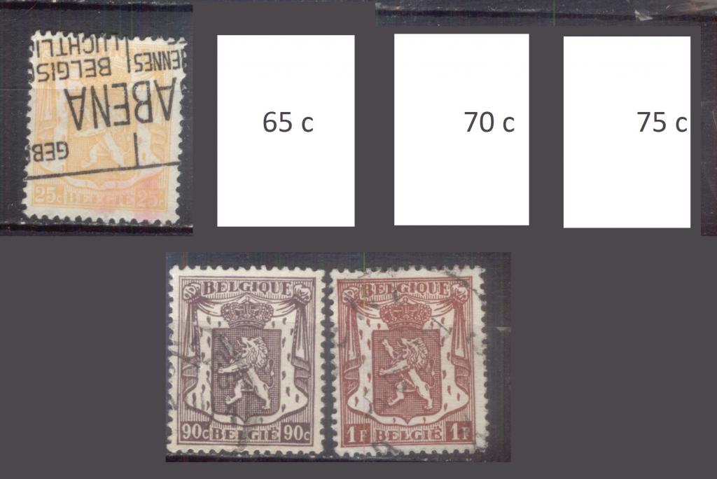 Бельгия 1945 Mi# 730 - 735  Лев стандарт d
