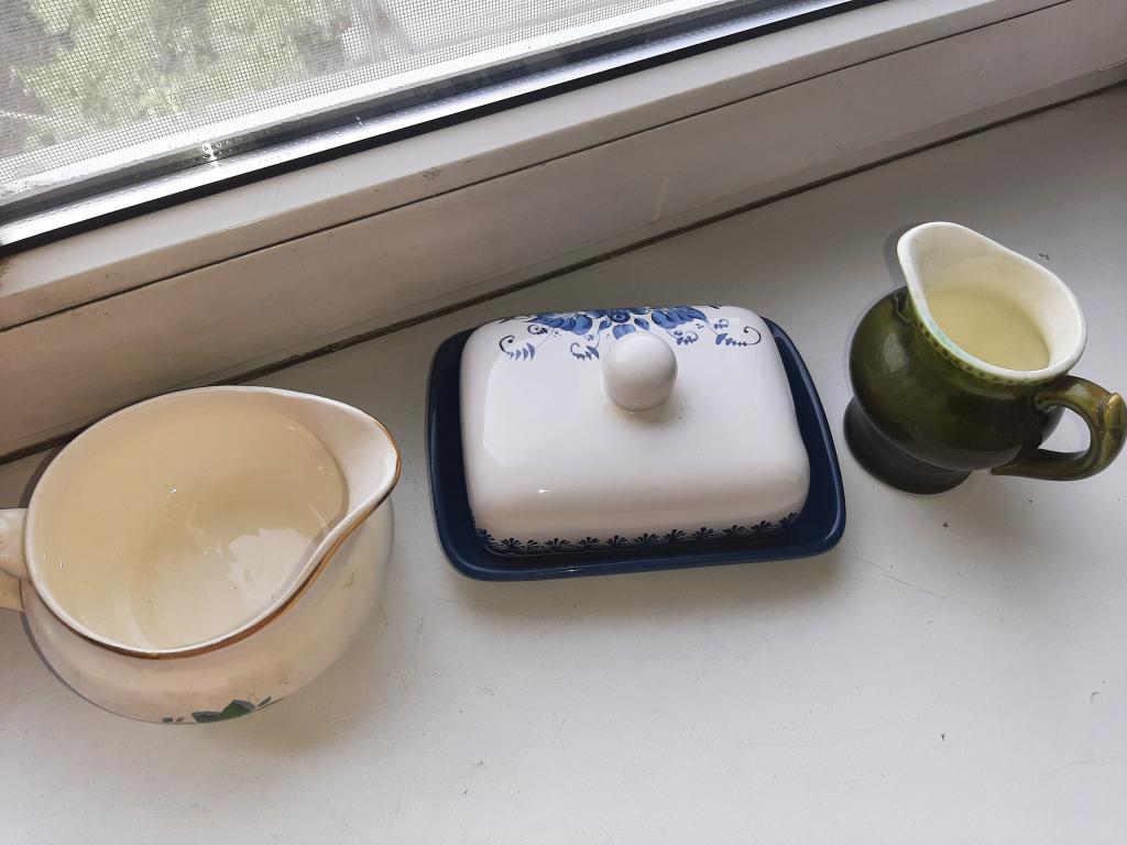 Молочник клеймо ЗиК Маслёнка Фарфор Фаянс.