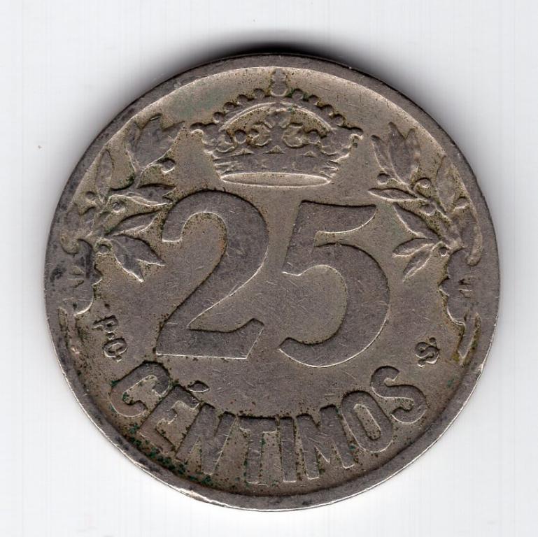 25 сентимо - Испания - 1925 - Корабль - Парусник