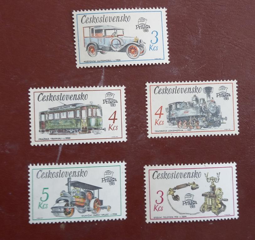 Чехословакия 1987 год Международная выставка марок ПРАГА 88 Технические памятники Автомобиль MNH