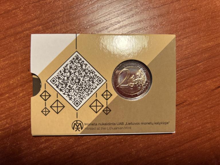Литва 2 евро 2024 Соломенные сады coin card