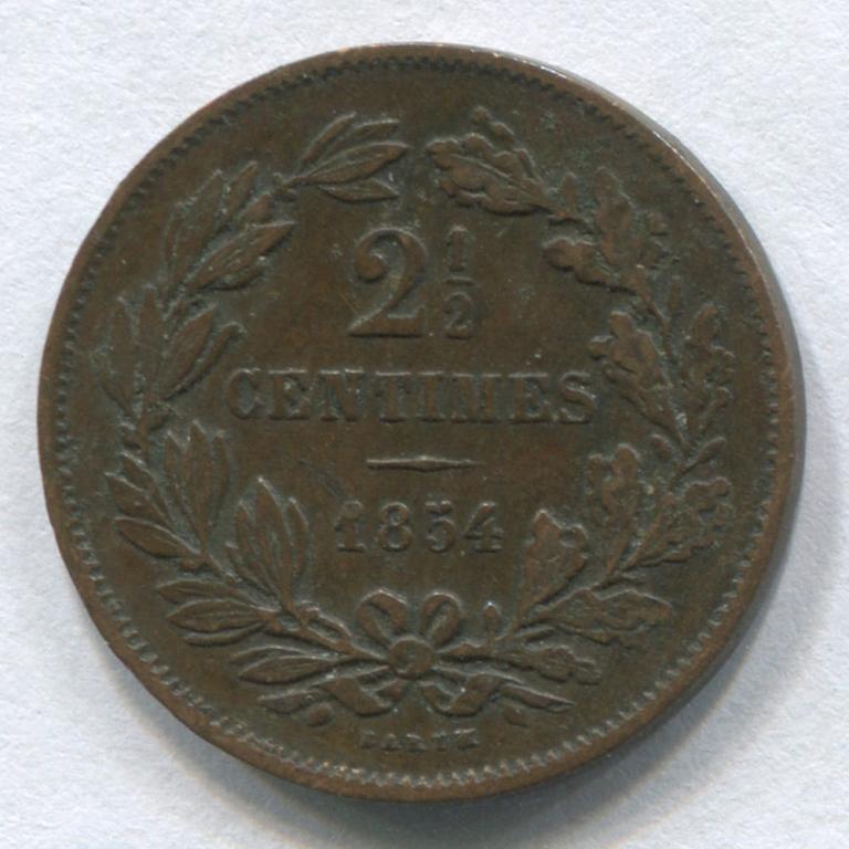ЛЮКСЕМБУРГ 2 1/2 САНТИМА 1854 GVF