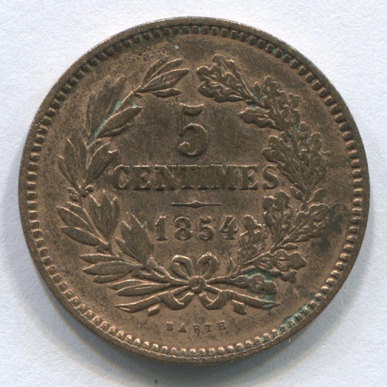 ЛЮКСЕМБУРГ 5 САНТИМОВ 1854 GVF