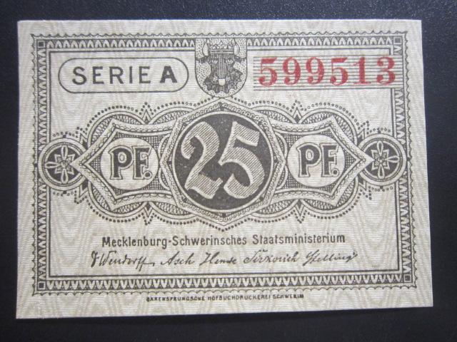 ГЕРМАНИЯ НОТГЕЛЬД    25  ПФЕННИГОВ        Mecklenburg-Schwerin