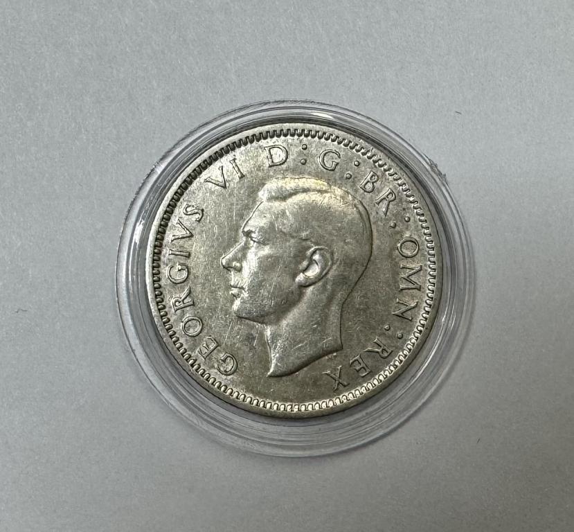 Великобритания 6 пенсов 1943 СЕРЕБРО