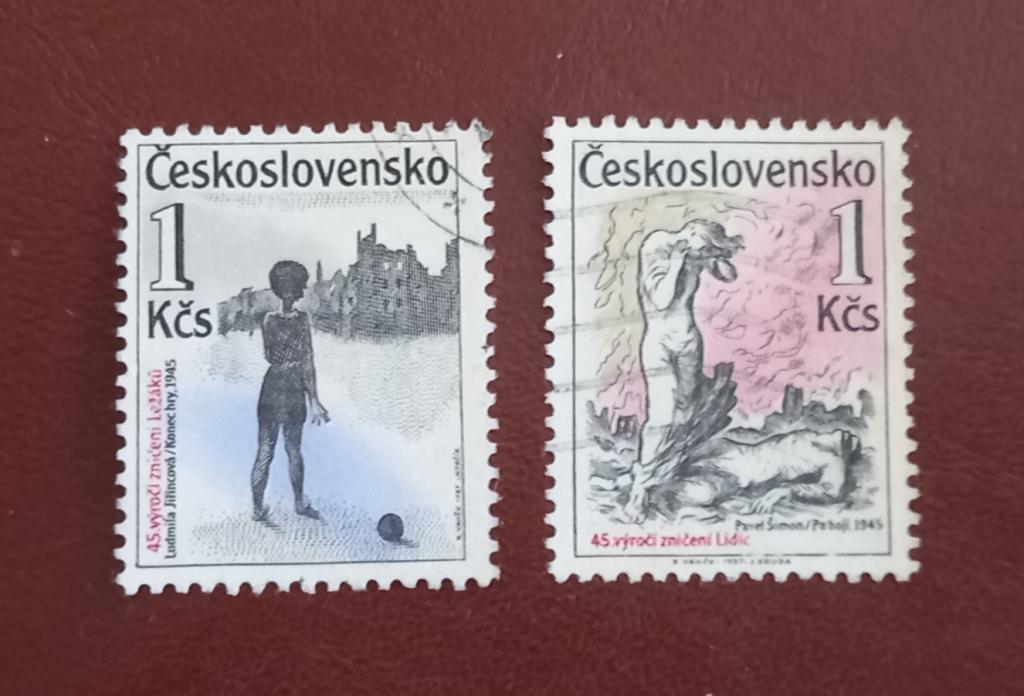 Чехословакия 1987 год Разрушение Лидице и Лежаков, 45 лет. Гаш