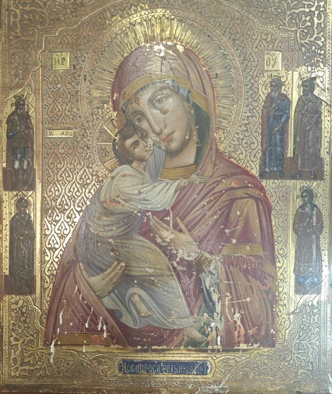 ИКОНА очень редкая НОВОПРОСИТЕЛЬНИЦА  ПР.Б.  школьное письмо РОССИЯ до 1917 г.