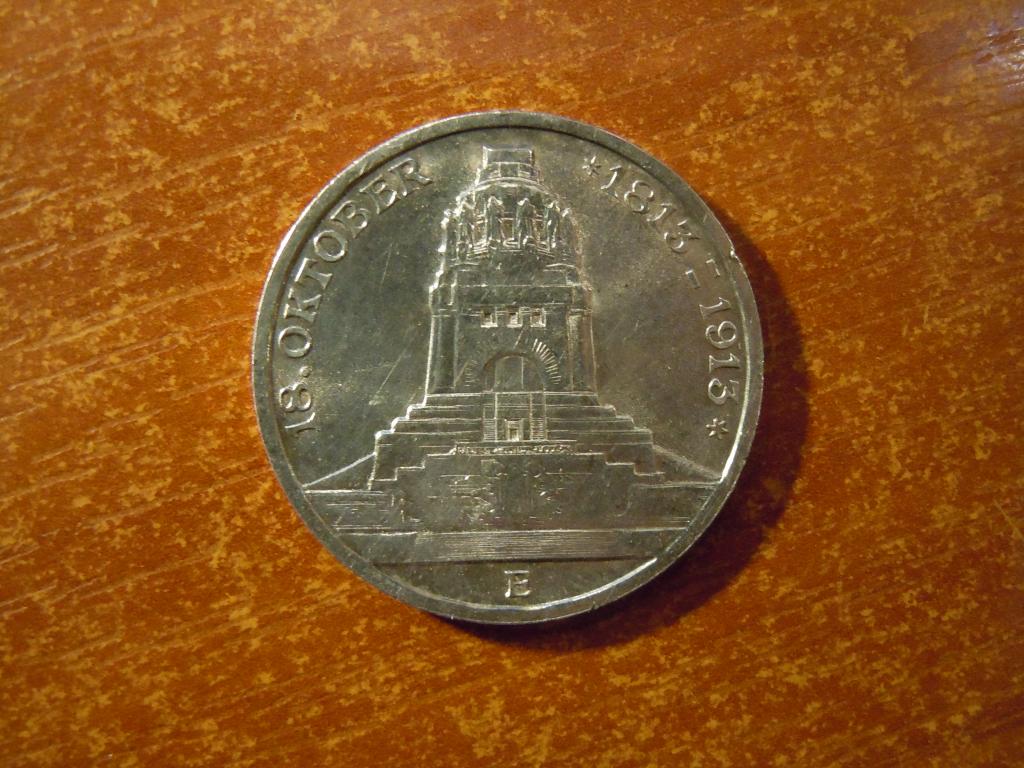 3 марки 1913г(E) Саксония, Германия, 100-летие битвы при Лейпциге