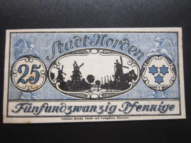 ГЕРМАНИЯ НОТГЕЛЬД    25  ПФЕННИГОВ     NORDEN
