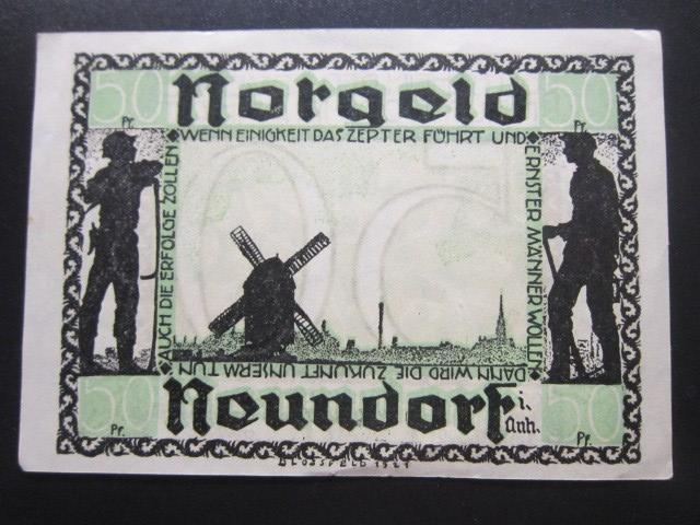 ГЕРМАНИЯ НОТГЕЛЬД    50  ПФЕННИГОВ         NEUNDORF