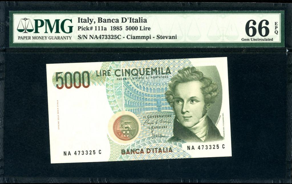 Италия. 5 000 лир 1985 г.