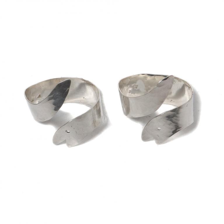 Серебряные кольца под салфеток, 2 шт. Швеция, 1996 год.
