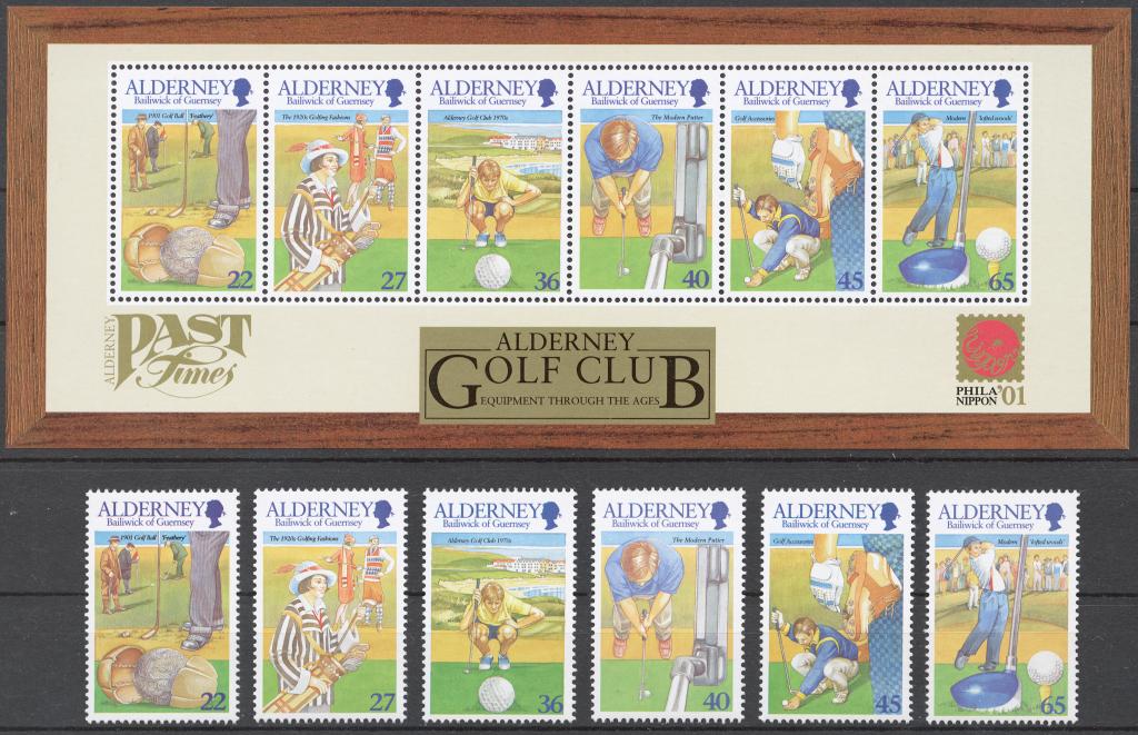 Олдерни 2001 Mi# 173-78+ Бл.10** СПОРТ, ГОЛЬФ