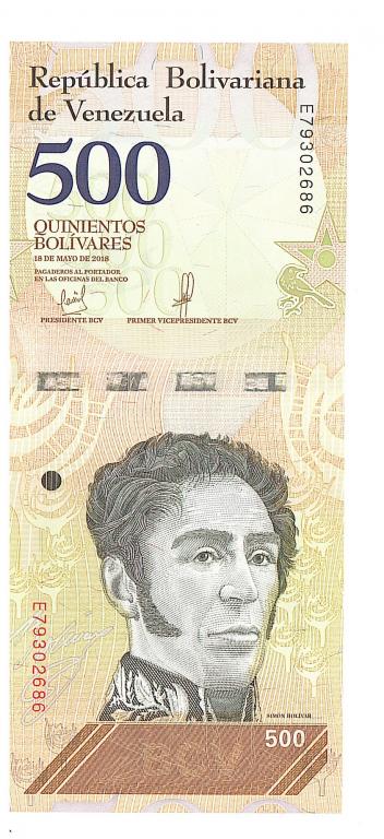 Венесуэла 500 боливар 2018 пресс UNC