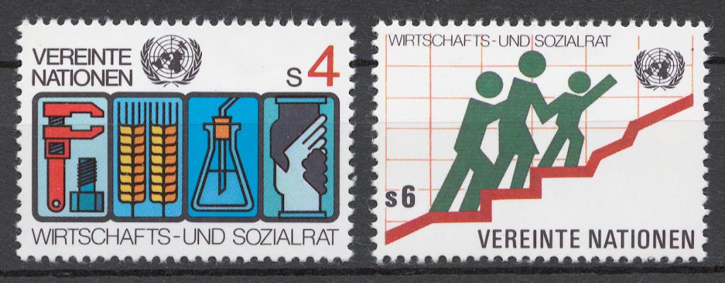 ООН (Вена) 1980 Mi# 14-15** ЭКОНОМИЧЕСКИЙ И СОЦИАЛЬНЫЙ СОВЕТ ООН
