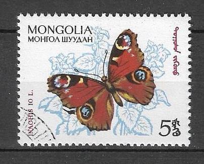 Монголия 1963 г.  Бабочки Насекомые Фауна, гаш.