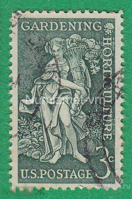Марка США. 1973 г. Культура садоводства в США. Садоводство. Парковая культура