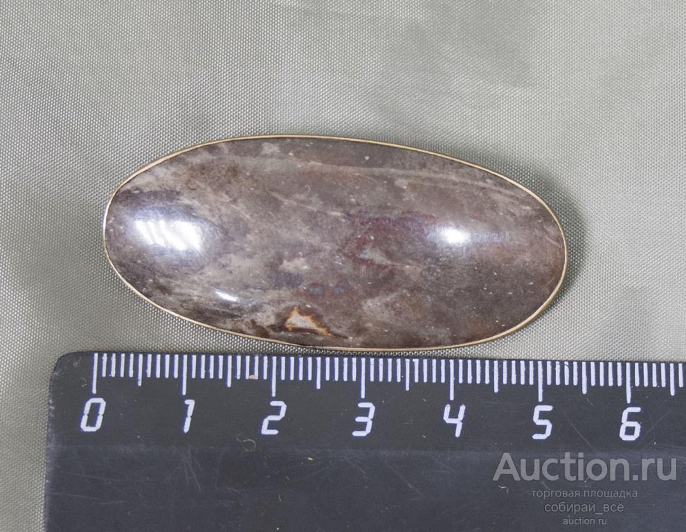 Брошь овальная Яшма, размер 5,3х2,5 см (28)
