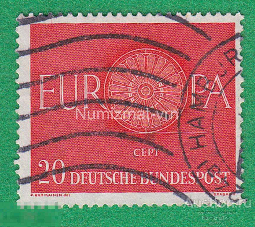 Марка Германия 1959 г. EUROPA СEPT. Объединенная Европа. Новый вид. Раритет! 1959