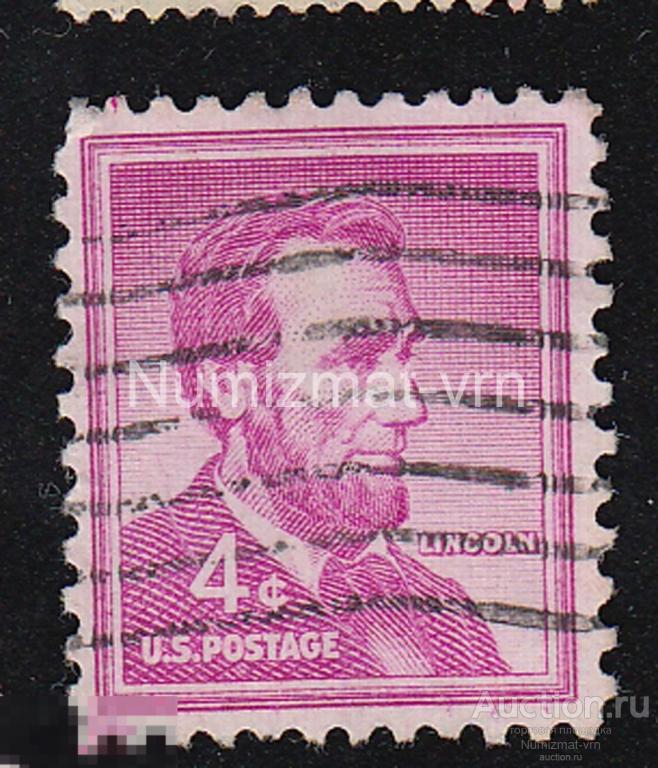 Марка США. 1958 г. Линкольн Президенты США.  Редкая марка. История Президентов США.