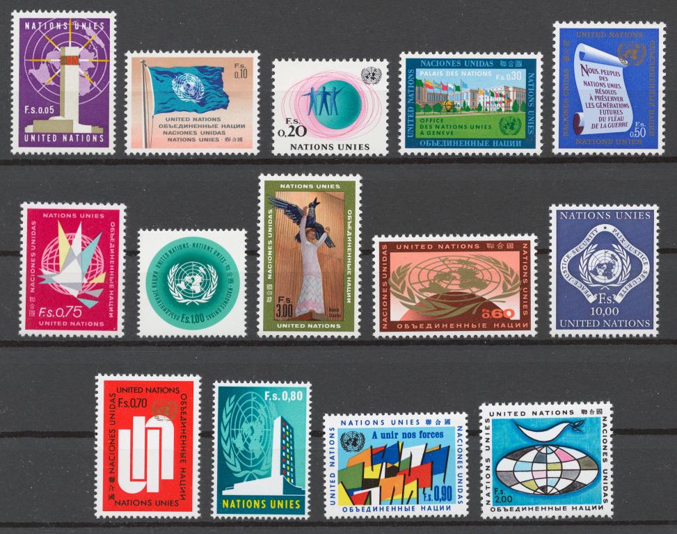 ООН (Женева) 1969-70 Mi# 1-14** СТАНДАРТ