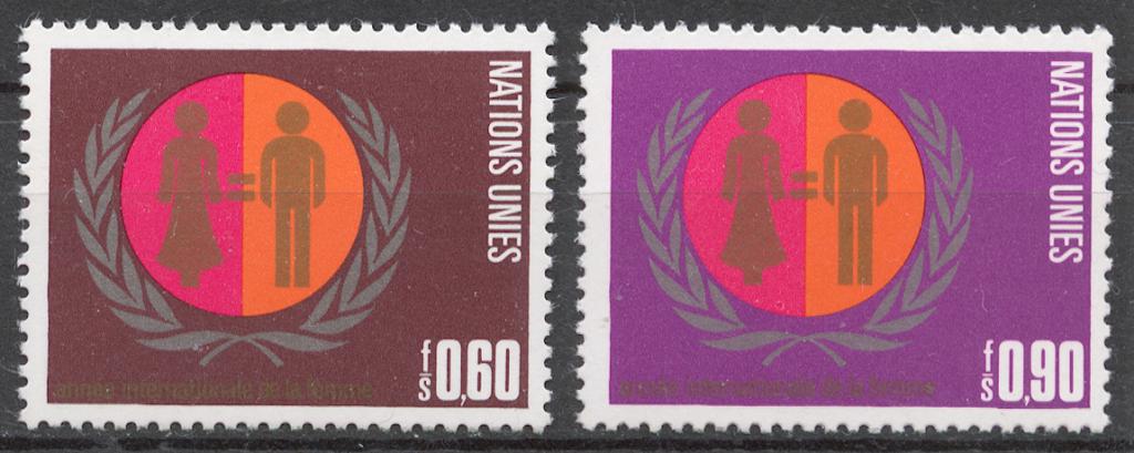 ООН (Женева) 1975 Mi# 48-49** МЕЖДУНАРОДНЫЙ ГОД ЖЕНЩИН