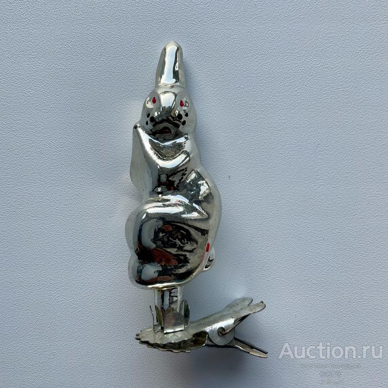 🎅 Советская Ёлочная игрушка СССР. Зайчик. Заяц. На Прищепке.