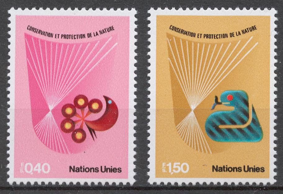 ООН (Женева) 1982 Mi# 109-10** ЗАЩИТА ОКРУЖАЮЩЕЙ СРЕДЫ