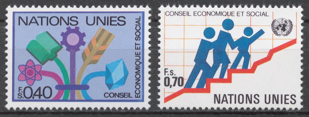 ООН (Женева) 1980 Mi# 94-95** ЭКОНОМИЧЕСКИЙ И СОЦИАЛЬНЫЙ СОВЕТ