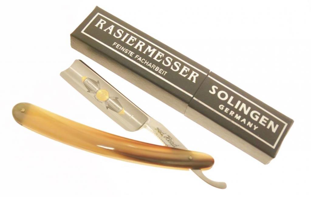 Опасная бритва Wacker Solingen, рукоятка бритвы из натурального рога буйвола