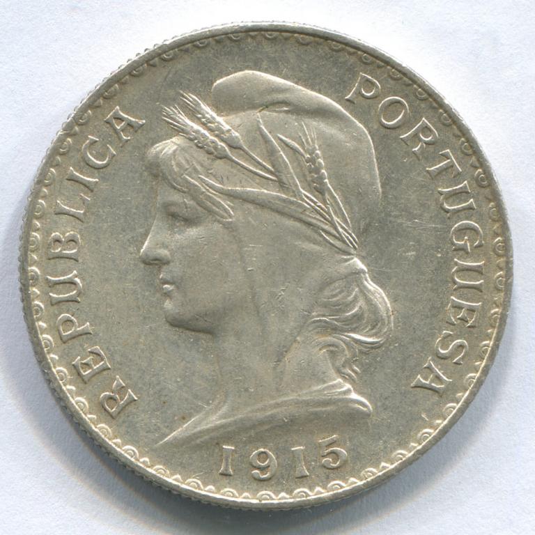 ПОРТУГАЛИЯ  1 ЭСКУДО 1915 AUNC