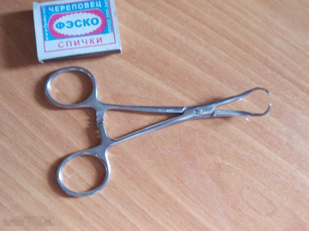 ЗАЖИМ медицинский ПИНЦЕТ. хирургический. ЦАПКА, клеймо Е 69 Н. СССР. медицина. (4)