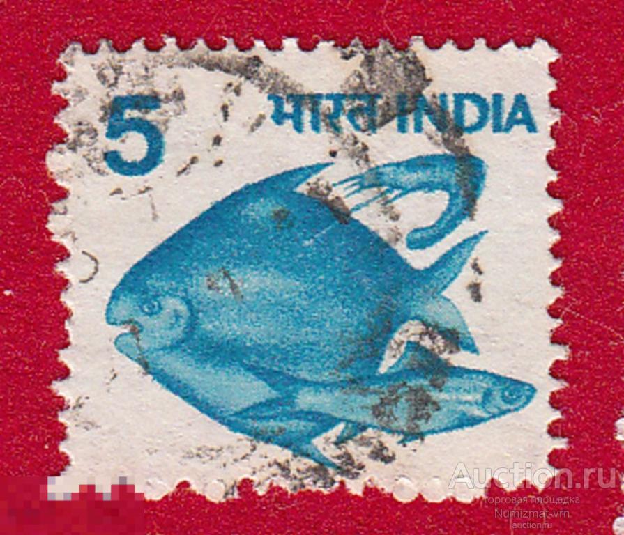 Марка Индия 1990 год. рыба семейства терпуговых. рыбы. акулы