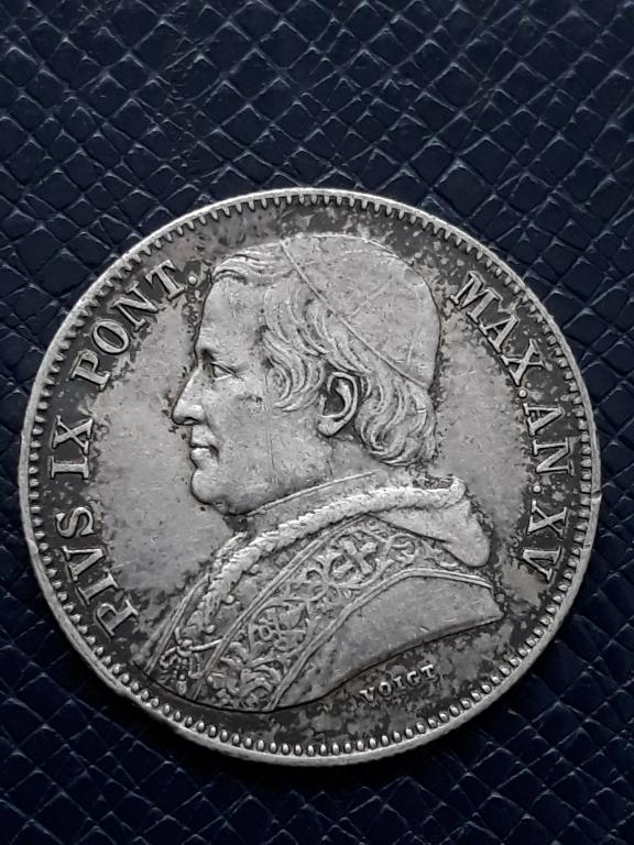 Италия Папская область 20 байоччи 1860 КМ 1360