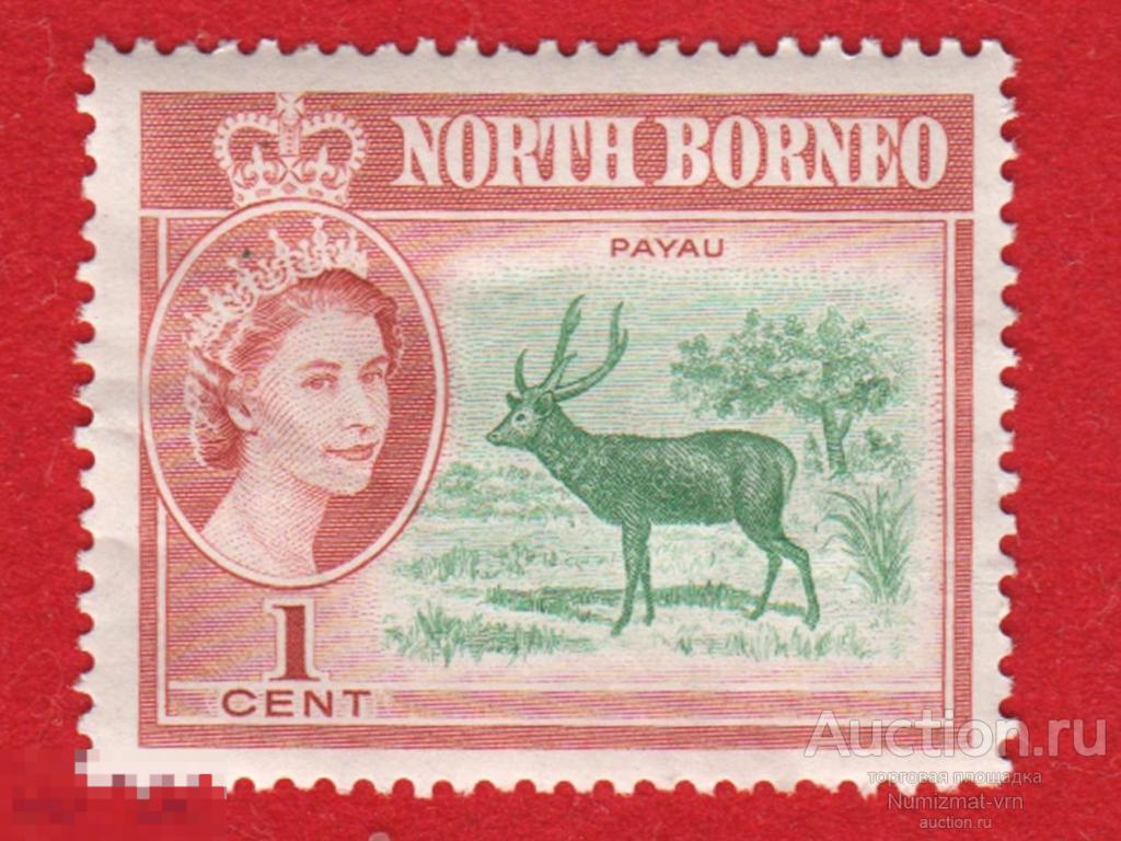 Марка Северное Борнео 1978 год. Олень. Пятнистый олень Газель. Косуля. Белохвостый олень.