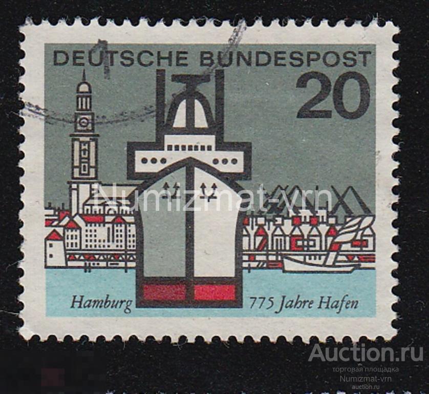 Марка Германия. 1964 г. 775 Jahre Hamburger Hafen- 1964