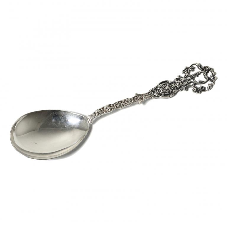 Серебряная сервировочная ложка.  Швеция, 1950 год.