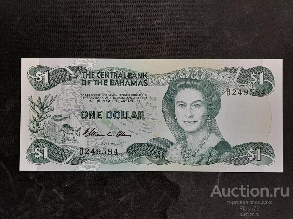 Банкнота 1 доллар 1974 год Багамские острова UNC