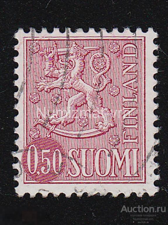 Марка Финляндия. 1970 г. Финляндия стандарт. Герб. Геральдика. Гербы и флаги. Символика государства2