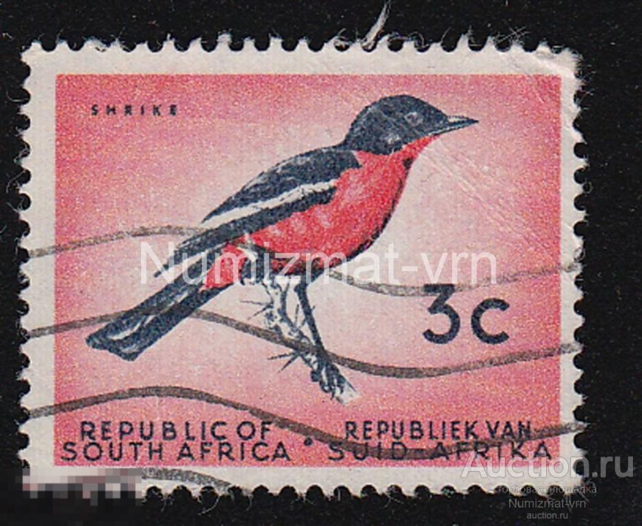 Марка ЮАР 1969 г. Птицы. Природа. Птицы МИРА. Редкие птицы. Фауна. Заповедник.